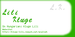 lili kluge business card